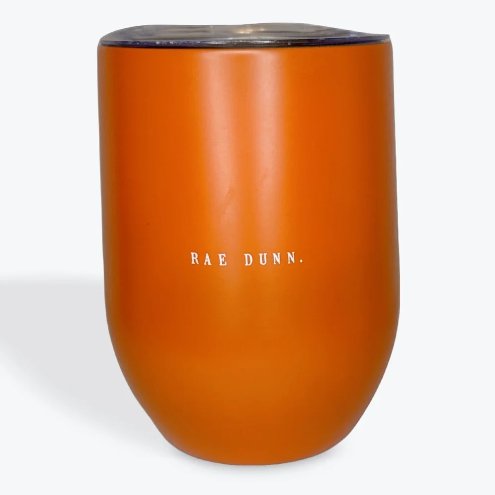 HAPPY FALL YALL RAE DUNN Orange Stainless Steel Insulated Stemless Wine Tumbler